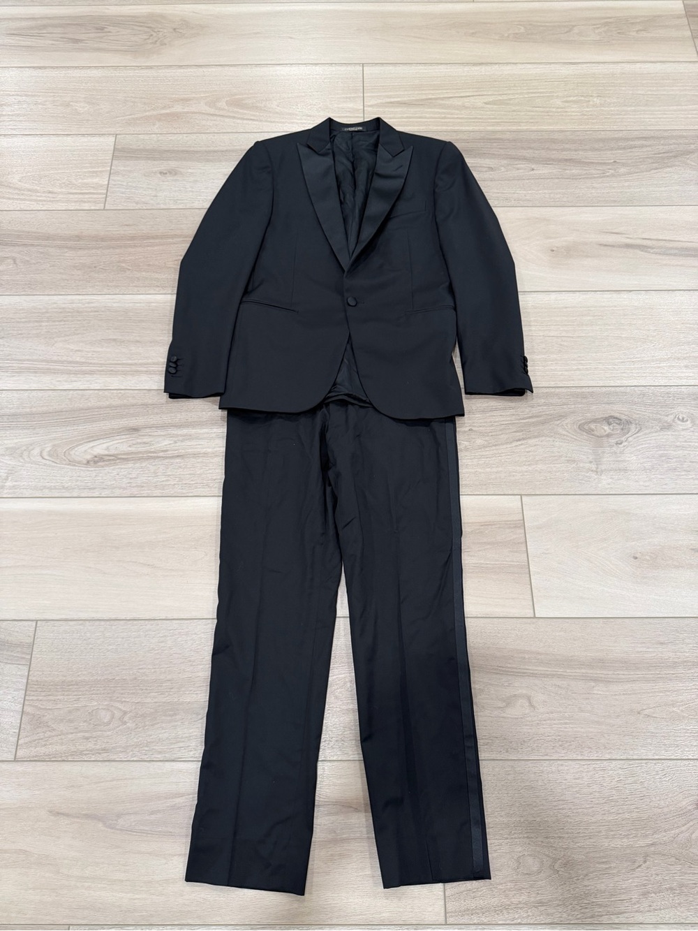 CORNELIANI Mens Tuxedo 2-piece Tuxedo Black Wool Smoking Suit Italy Formal 48R